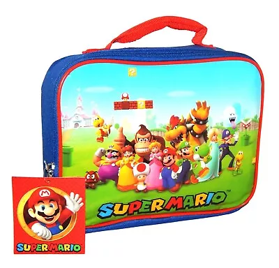 SUPER MARIO & DONKEY KONG Lunch Box Kids BPA-Free Insulated Tote Bag NWT  $20 • $14.99