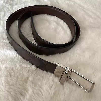 Coach Men's Buckle Belt - Brown - Logo NWOT Sz 42 Silver Buckle • $55