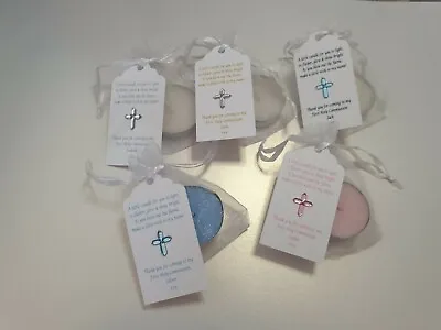 £6.95 • Buy 10 Personalised - Holy Communion, Baptism, Christening Tealight Favours