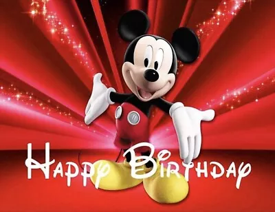 Backdrop Mickey Mouse Happy Birthday Party Photo 5x3 Foot Background Banner Prop • $18.95