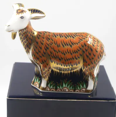 £95 • Buy Royal Crown Derby Paperweight Nanny Goat Gold Stopper Brand New Boxed Exclusive