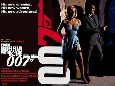 FROM RUSSIA WITH LOVE  1963 Quad Poster Print 30x40  Sean Connery   James Bond • £24.99