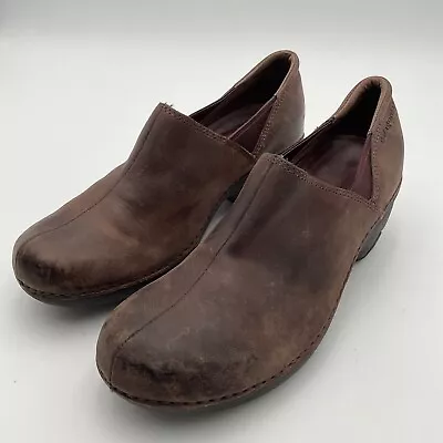 Patagonia Thatcher Womens Size7.5 Brown Shoes Leather Mules Slip On Clogs • $22.49