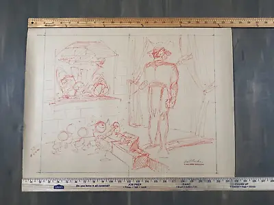 💥 Dell Four Color # 422 1952 Drawn Signed Carl Barks Comic Art Sketch Prelim 💥 • $1697