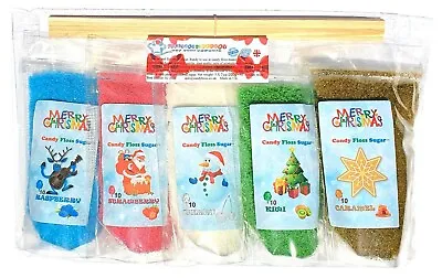 Christmas Candy Floss Cotton Sugar EiF Exclusive 5 Bags X 200g (7oz) + 10 Sticks • £12.99