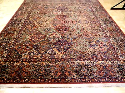 8x10 KARASTAN MULTICOLOR PANEL KIRMAN 700 - 717 100% WOOL RUG - EXCELLENT • $1695