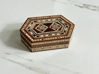 Jewelry Mosaic Handcrafted Wooden Box Inlaid W/ Mother Of Pearl • $65