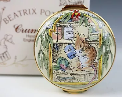 $195 • Buy Rare Crummles 1984 Large Hunca Munca Beatrix Potter Enamel Trinket Box Biennial