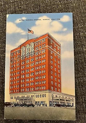 Vintage Linen Postcard Mobile Alabama~ HOTEL ADMIRAL-SEMMES • $0.95