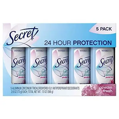 £46.99 • Buy Secret Invisible Solid Deodorant, Powder Fresh (2.6 Oz., 5 Pk.)