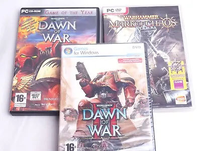 Warhammer Pc Games X 3. Mark Of Chaos Dawn Of War 1 & 2. Yellow 1280 • £7