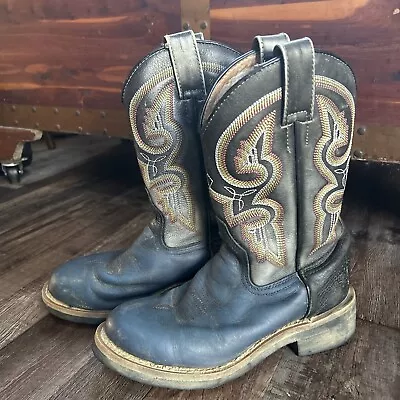 Masterson Boots Blue Leather Embroidered Size 9 Womens • $7.99
