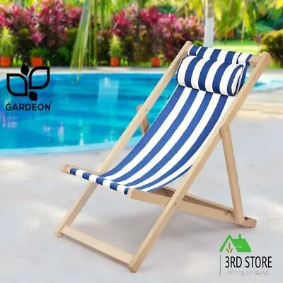 $65.70 • Buy Gardeon Outdoor Furniture Sun Lounge Chairs Deck Chair Folding Wooden Patio