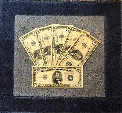 ✯$5 Silver Dollar Note✯ Blue Seal ✯Old Money Rare Bill Lot 1934✯FREE SHIP✯ • $19.95