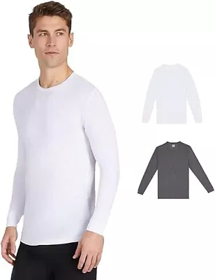 32 Degrees Heat Men's Long Sleeve Crew Neck Shirt 2 Pack White/Heather XL • $10