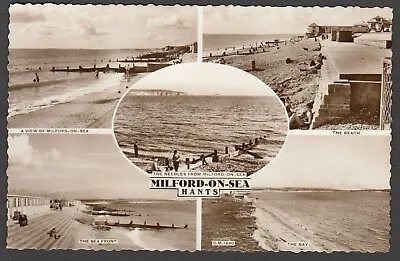 Postcard Milford On Sea Nr Lymington New Forest Hampshire Multiview RP • £6.99