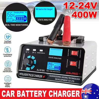 400W 40A 12V/24V Automatic Car Battery Charger Smart Pulse Repair Boat Trickle • $51.45