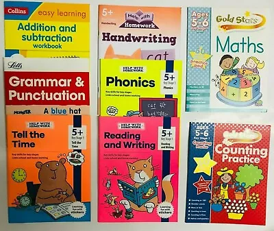 Home Education Easy Learning Set Of 8 Numeracy Literacy Workbooks Kids Age 5-6  • £19.99