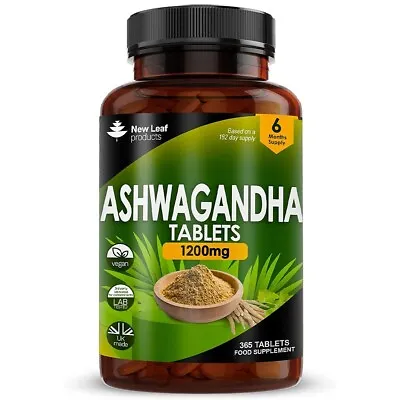 £12.95 • Buy Ashwagandha 1200mg - 365 Vegan Tablets Pure Root Extract High Strength Capsules