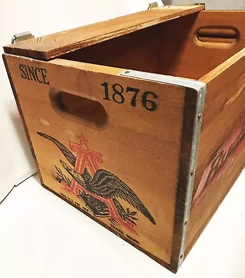 Vintage Budweiser Wooden Crate Box Centennial Since 1876 Anheuser Busch Beer • $79.99