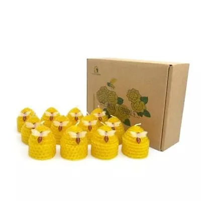  Beeswax Candles Bulk Set Of 12 Bee Candles With Little Bee 12PCS Yellow • $35.87