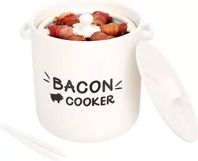 Ceramic Bacon Cooker For Microwave Oven - Splatter-Proof Design Microwave Bacon • $36.48