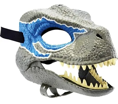Jurassic Park VELOCIRAPTOR BLUE Dinosaur Dino Mask Raptor Movie World Ships Now • $39.99