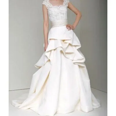 Monique Lhuillier Meringue 6 Skirt 28  Waist Ivory Silk Satin Tulle For Fullness • $399