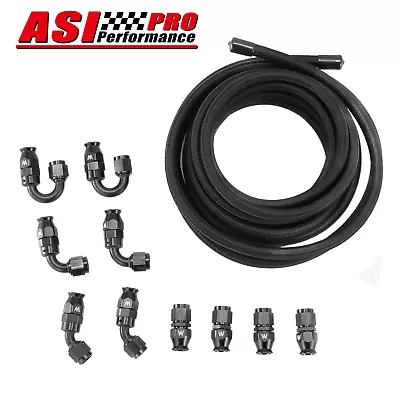 5M 6AN E85 Stainless Steel Braided PTFE Fuel Line Hose Swivel Fittings Kits New • $109