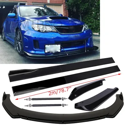 For Subaru WRX STI Front Bumper Lip Spoiler Splitter + Side Skirts + Rear Lip • $169.55