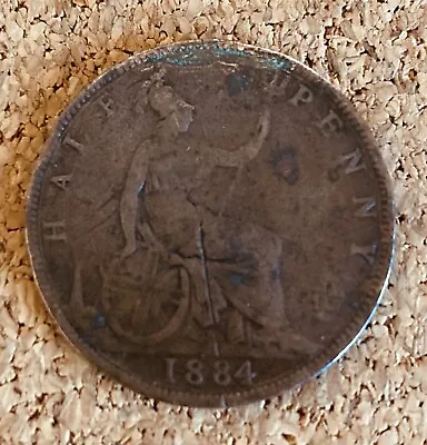 1884 Victoria Half Penny Coin…Condition Fair • £1.25