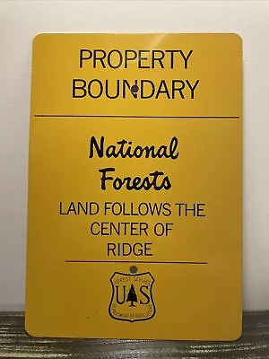 VINTAGE NOS US FOREST SERVICE Prop Boundary Sign National Forest Center Ridge • $50
