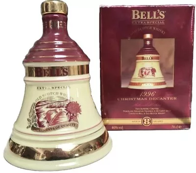 Bells Wade Porcelain Old Scotch Whiskey Christmas 1996 Bell Decanter Empty & Box • £49.98