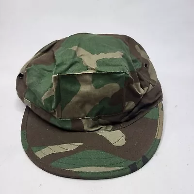 Vintage Military Woodland Camouflage Patrol Utility Cap Size X-Large NOS USA • $14.95