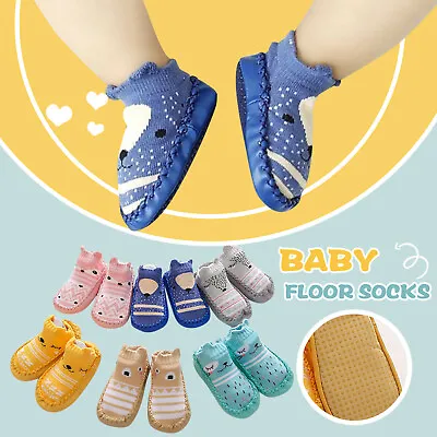 Newborn Baby Girl Boy Toddler Anti-Slip Socks Shoes Floor Slippers Sock Shoes UK • £3.29