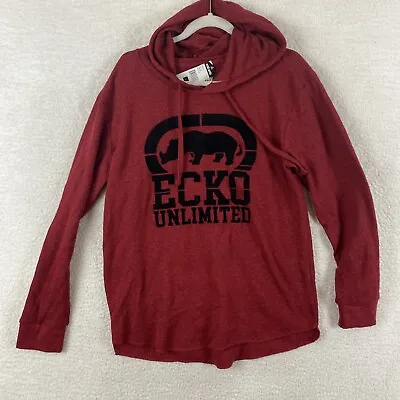 Ecko Unltd Men's Huge Graphic Pullover Hoodie EQ49 Red Marled Large NWT • $23.09