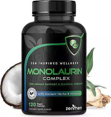 Monolaurin Capsules Supplement - Tick Bite Immune Support - Lauric Acid Astraga • $44.37