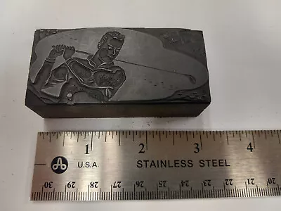 Vintage Letterpress Block / Cut (Kelsey  C&P) ( Golfer Swinging )  B1 • $25