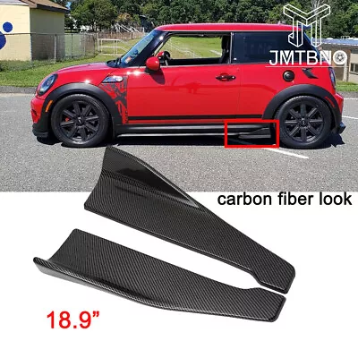 18.9 Carbon Fiber Rear Bumper Lip/ Side Skirt Diffuser Splitter For Mini Cooper • $39.78