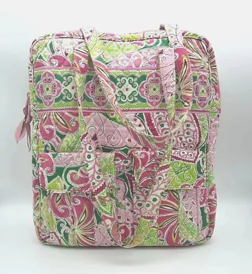 Vera Bradley Pinwheel Pink Retired Tall Tote Purse Shoulder Straps Cargo Pockets • $26.99