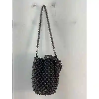 Zara Gray Chunky Beaded Shoulder Bag - Women's Cloud Gray Handbag Boho • $23.75