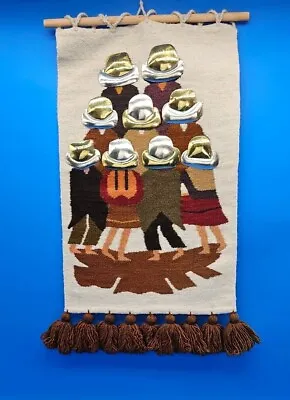 Olga Fisch Folklore Textile & Mixed Metals Tapesty Children - Quitto Ecuador • $75