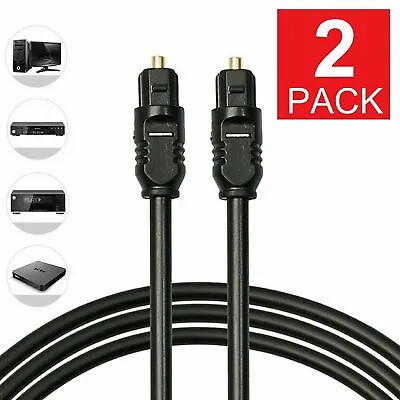 2-Pack 6 FT Digital Fiber Optic Audio Cable Optical SPDIF TosLink • $5.99