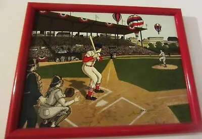 H. Hargrove Baseball OPENING DAY Oil Art Serigraph Canvas Frame Signed • $37.32