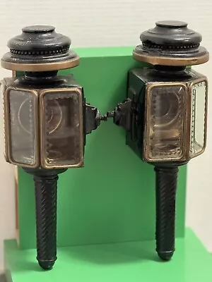 Pair Of Antique Horse Drawn Carriage Buggy Coach Lights 14” Tall • $55