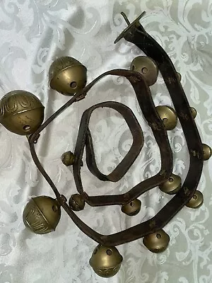 Rare Vintage Antique Sleigh Thick Heavy Bells Each Numbered 1 To 15 Deep Sound • $395