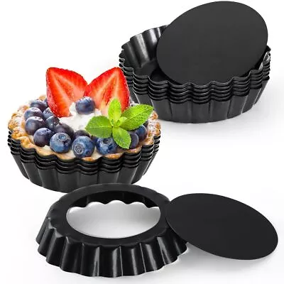 4 Inch Tart Pan Set Of 12 Mini Tart Pans With Loose Bottom Nonstick Round Mi... • $24.96
