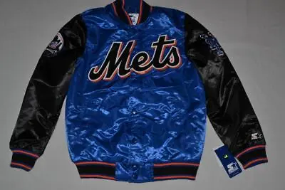 Starter New York Mets  Varsity Satin Full-snap Jacket Patches All Sizes • $115