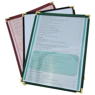 BISTRO MENU SINGLE A4 POCKET BLACK Bugundy Or Green • $32.59