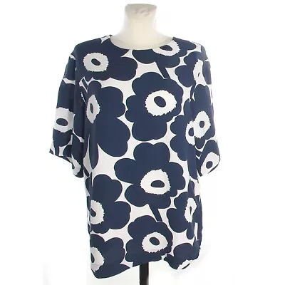 MARIMEKKO EINE UNIKKO Women's Floral Short Sleeve Loose Fit Blouse Top T Shirt S • $44.64